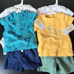 NWT Two 3 piece short sets. Size 3month. Smoke and pet free home.